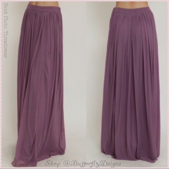 2/$35 Chiffon Mesh Maxi Skirt Beach Vibes - Picture 4 of 10